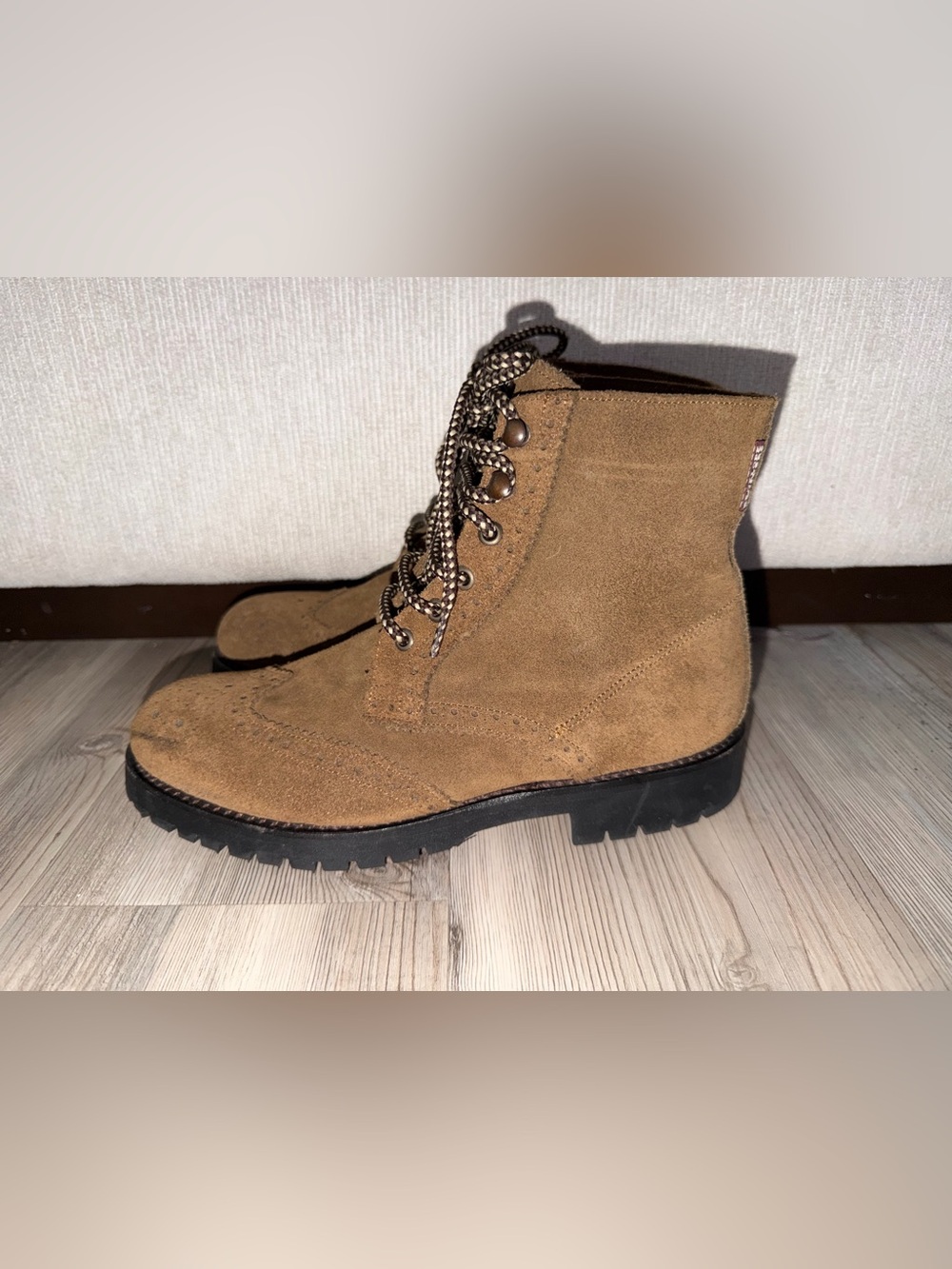 Penelope Chilvers Tan Suede Chukka Lace-Up Boots Brown 40 US 9